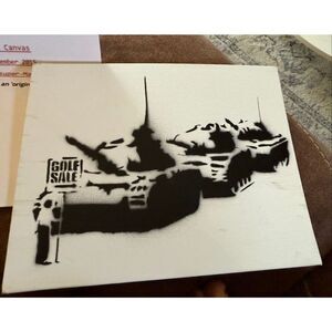 Dismaland Beusment Park Banksy Golf Sale Print Black & White With Paperwork